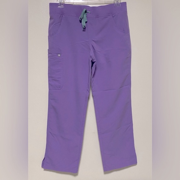 FIGS Kade Cargo Scrub Pants M/P – Lilac Dawn Stretch Yoga Waist Workwear Uniform - Picture 3 of 14